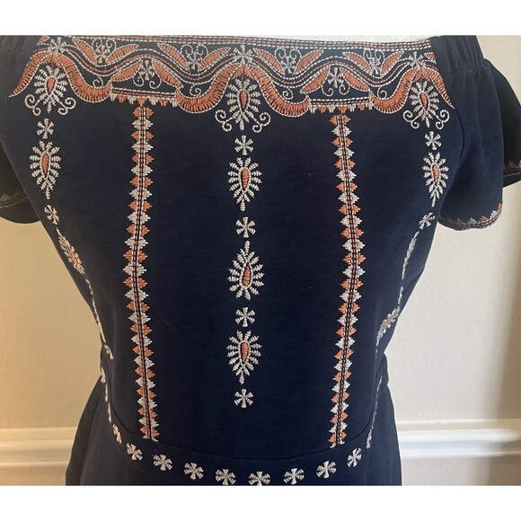 New Tory Burch Nell Embroidered Navy Dress, Size S - Picture 5 of 9